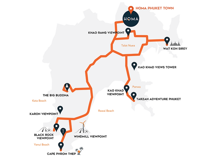 Phuket Best Viewpoints Map